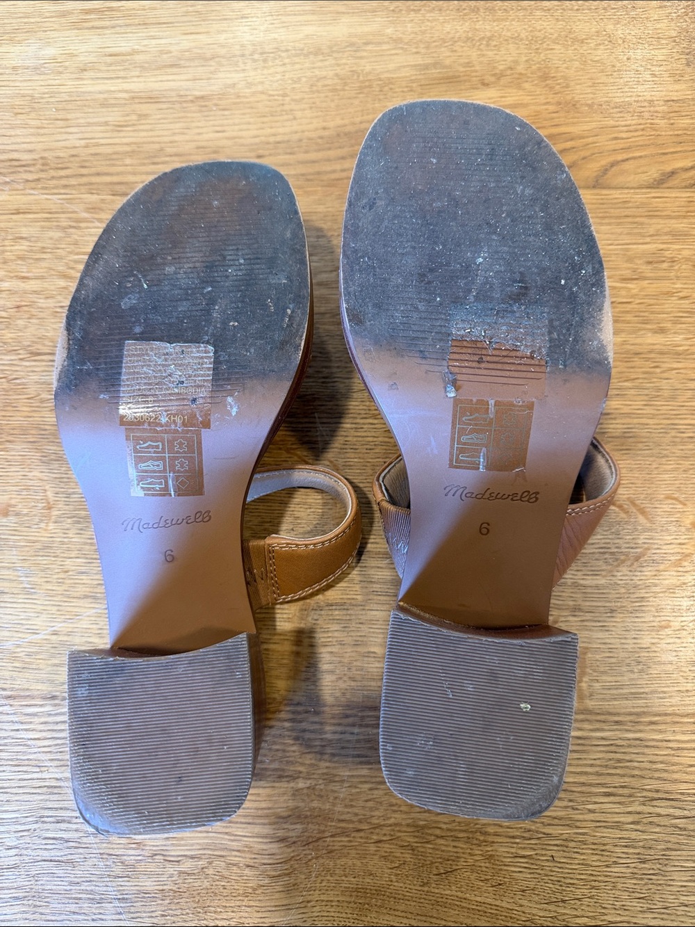 Madewell Tan Leather Double-Strap Slide Mules - Picture 3 of 6
